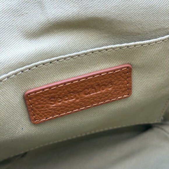 🆕 SEE BY CHLOE 🧿 NWT Vicki Bucket Bag, Caramello Leather & Suede - Picture 14 of 16